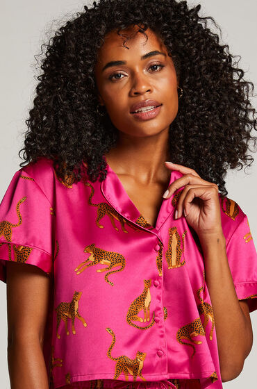 Hunkemöller Satin Short-Sleeved Jacket Pink