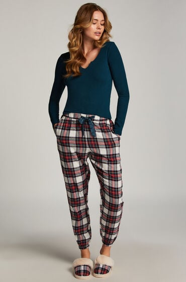 Hunkemöller Flannel Pyjama Pants White