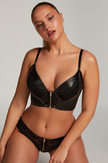 Hunkemöller Talia Padded Longline Underwired Push-Up Bra Black
