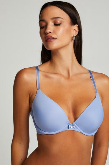Hunkemöller Plunge Padded Underwired Bra Blue