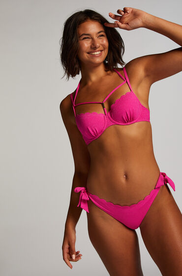 Hunkemöller Scallop Lurex Rio Bikini Bottoms Pink