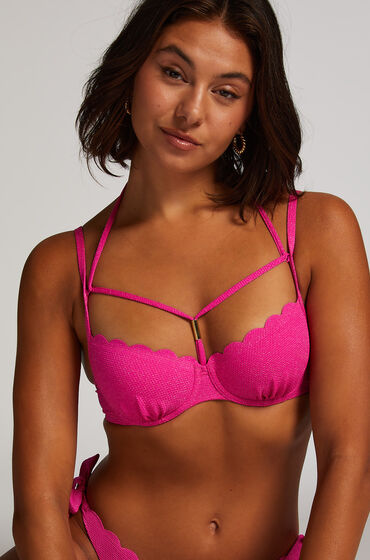 Hunkemöller Scallop Lurex Bikini Top Pink