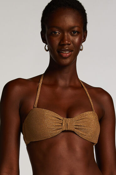 Hunkemöller Goldie Shimmer Bandeau Bikini Top Yellow
