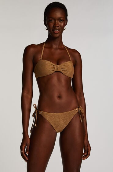 Hunkemöller Goldie Shimmer Cheeky Tanga Bikini Bottoms Yellow