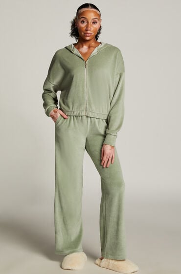 Hunkemöller Velours Pyjama Pants Green