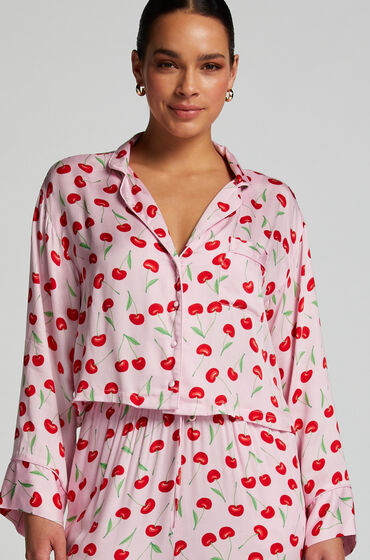 Hunkemöller Twill Long-sleeved Pyjama Top Pink