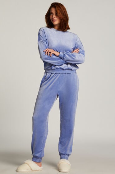 Hunkemöller Velours Jogging Pants Blue