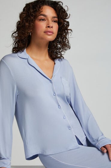 Hunkemöller Essential Jersey Long-Sleeved Jacket Blue