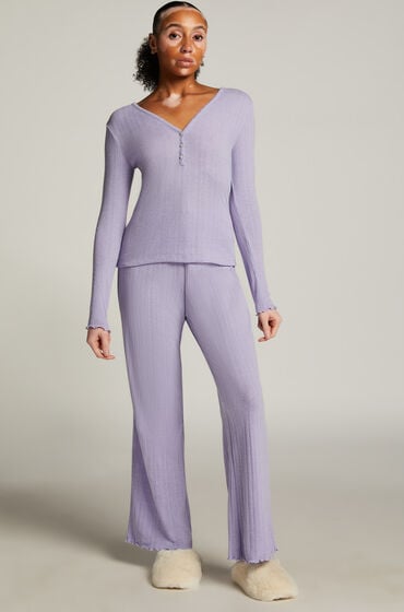 Hunkemöller Pointelle Pyjama Pants Purple