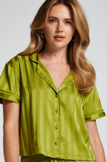 Hunkemöller Satin Short-Sleeved Jacket Green