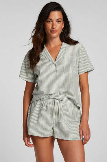 Hunkemöller Linen Pyjama Shorts Green