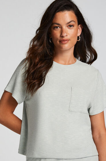 Hunkemöller Rib Short-Sleeved Top Green