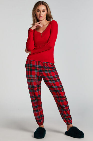 Hunkemöller Flannel Pyjama Pants Red