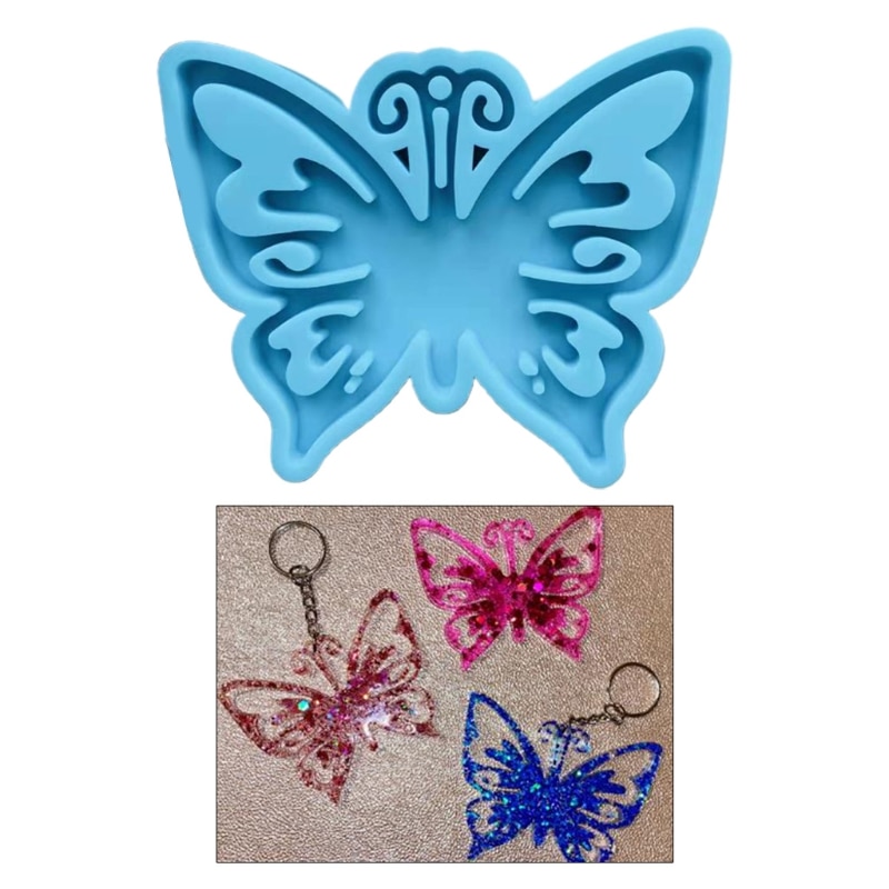 DIY Butterfly Shape Keychain Casting Silicone Mould Key Chain Epoxy Resin Mold Handmade Crafts Decoration Making Tool