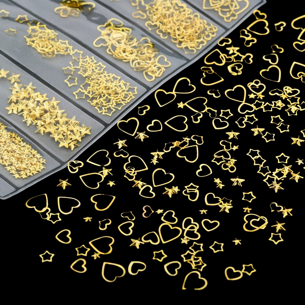 Mix Glitter Metal Frame Gold Nail Art UV Epoxy Resin Molds Jewelry Filling Materials For DIY Crafts Jewelry Nails Accessories