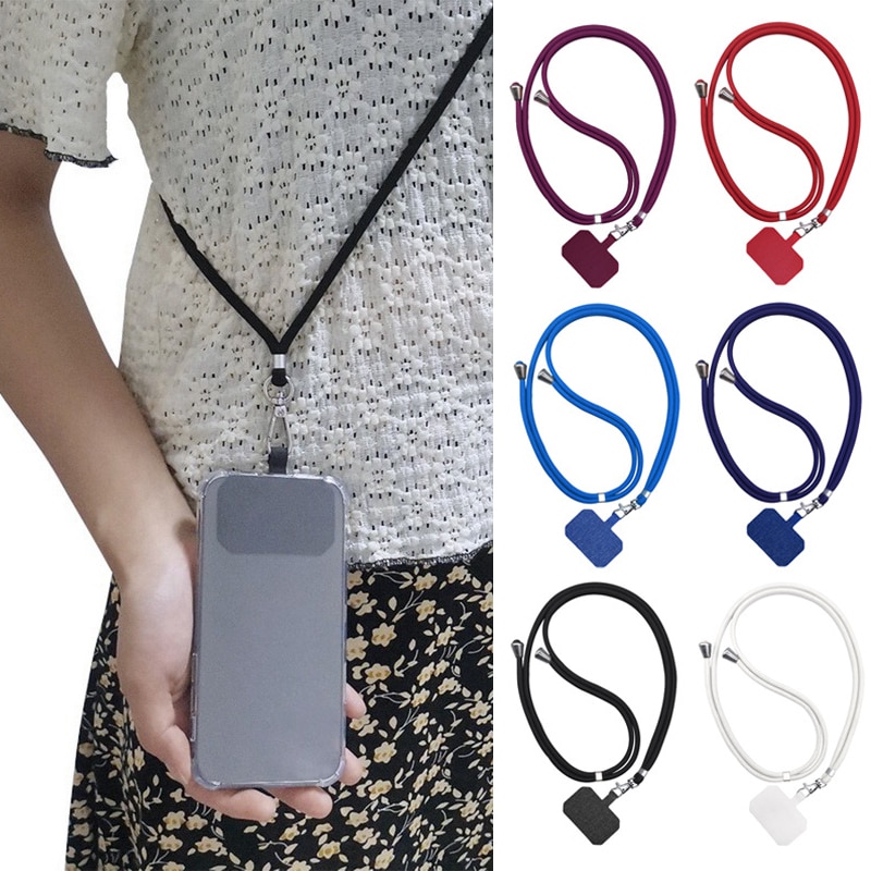 9Colors Crossbody Nylon Patch Lanyards Mobile Phone Strap Anti-Theft for Cell Phone Hanging Cord Universal Adjustable Soft Rope