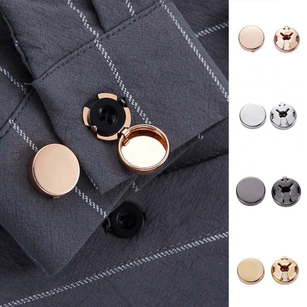 Male 1 Pair Attractive Alloy Graceful Cuff Buttons Durable Shirt Cuff Buttons Fine Workmanship for Daily Wear