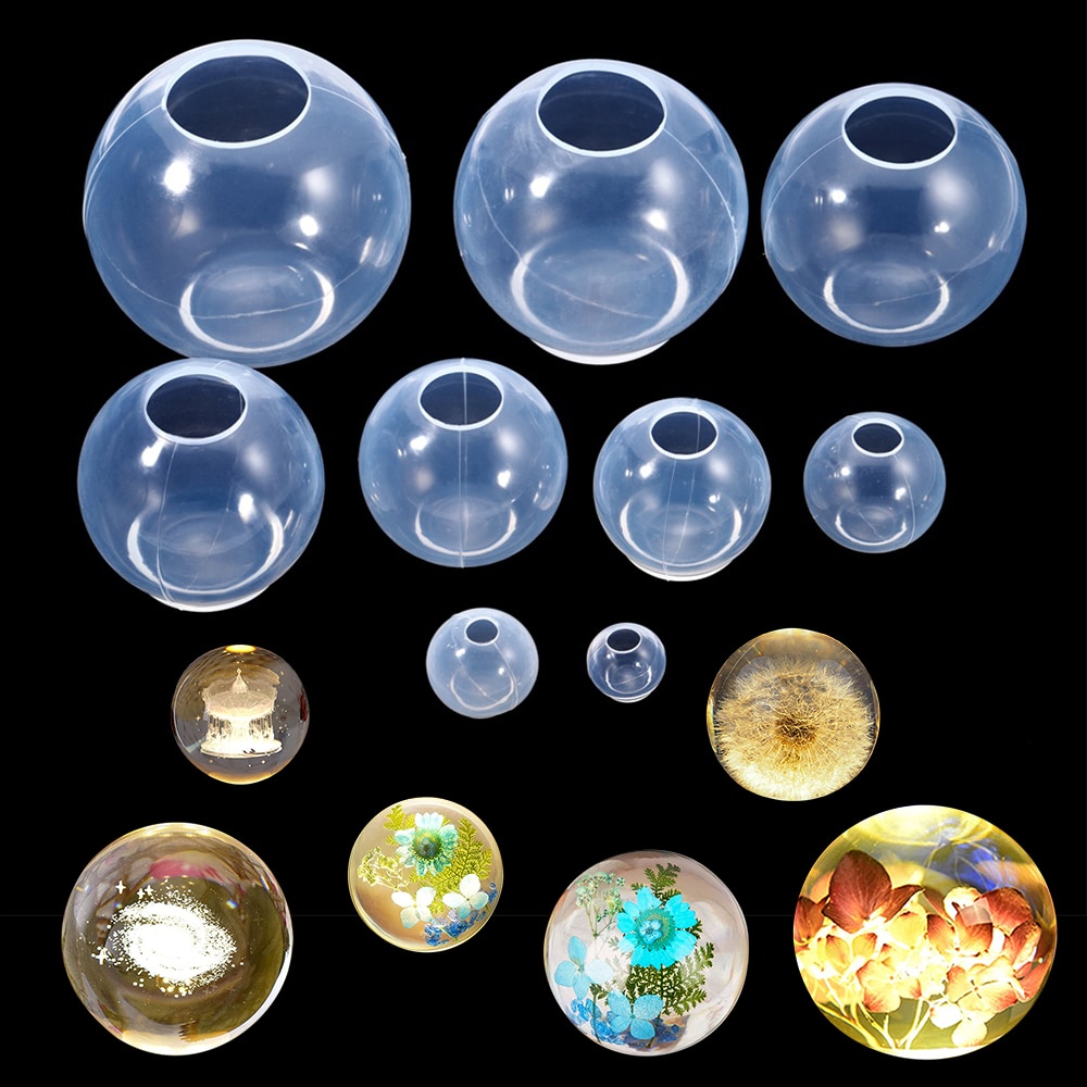 20-100mm Ball Shape Silicone Mold 3D Planet Ball Epoxy Resin Mould for DIY Epoxy Resin Pendants Crafts Home Decoration Tools
