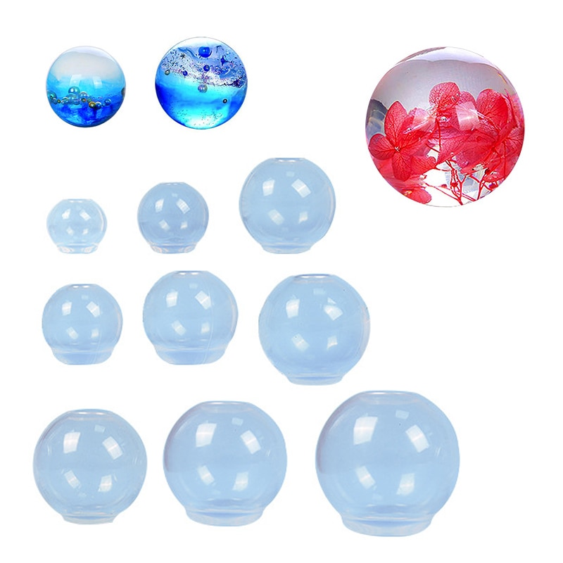 1Pcs 3D Crystal 20-100mm Ball Shape Silicone Planet Ball Epoxy Resin Mould For DIY Epoxy Resin Pendants Crafts Home Decor Tools