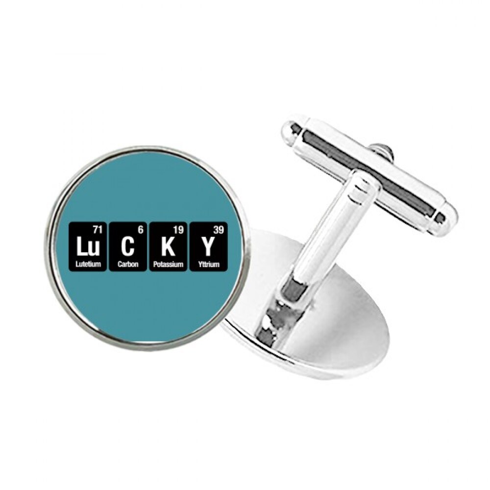 Lucky Checal Element Science Round Button Cuff Clip Stud Cufflinks