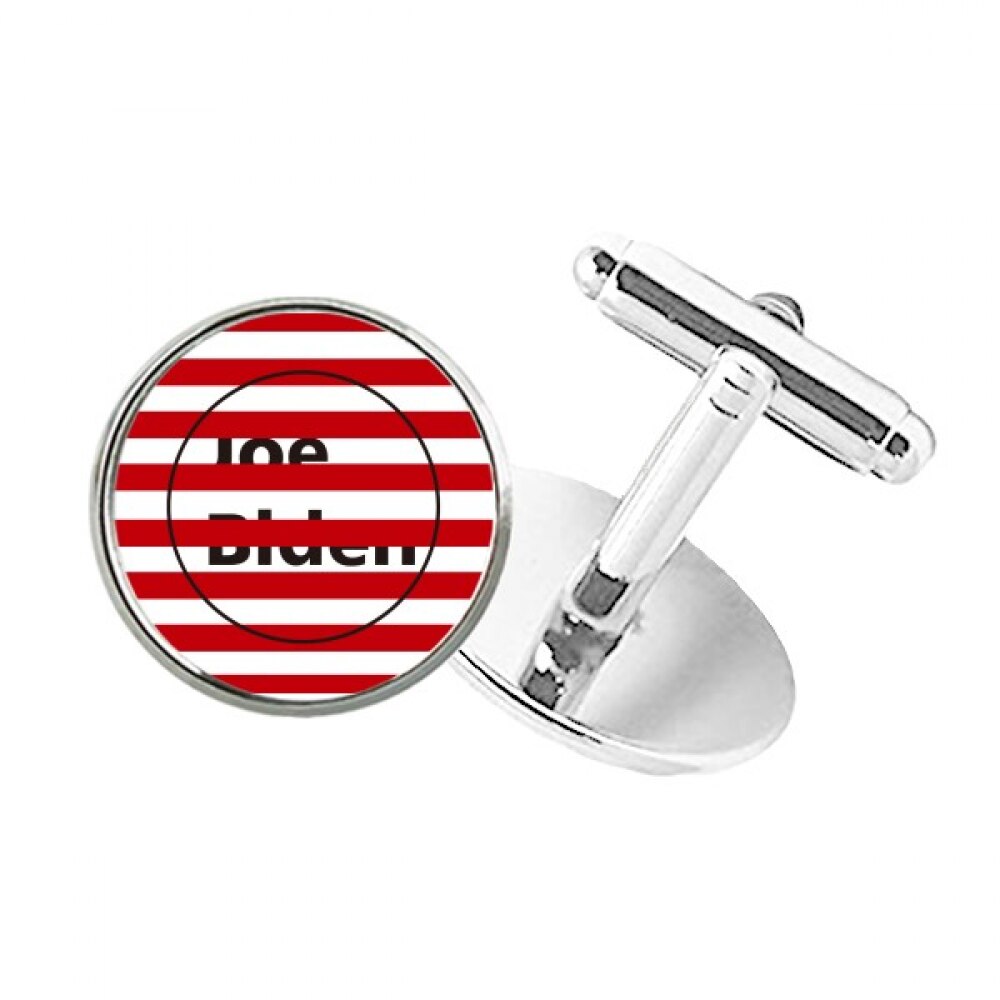 America President Person Joseph Flag Circle Cuff Clip Stud Accessory Cufflinks Sleeve Button