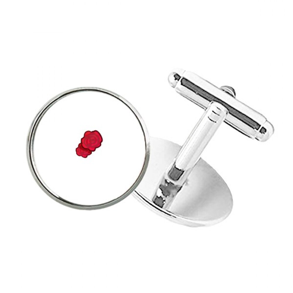 America Red Rose Botany Cuff Clip Stud Accessory Cufflinks Sleeve Button