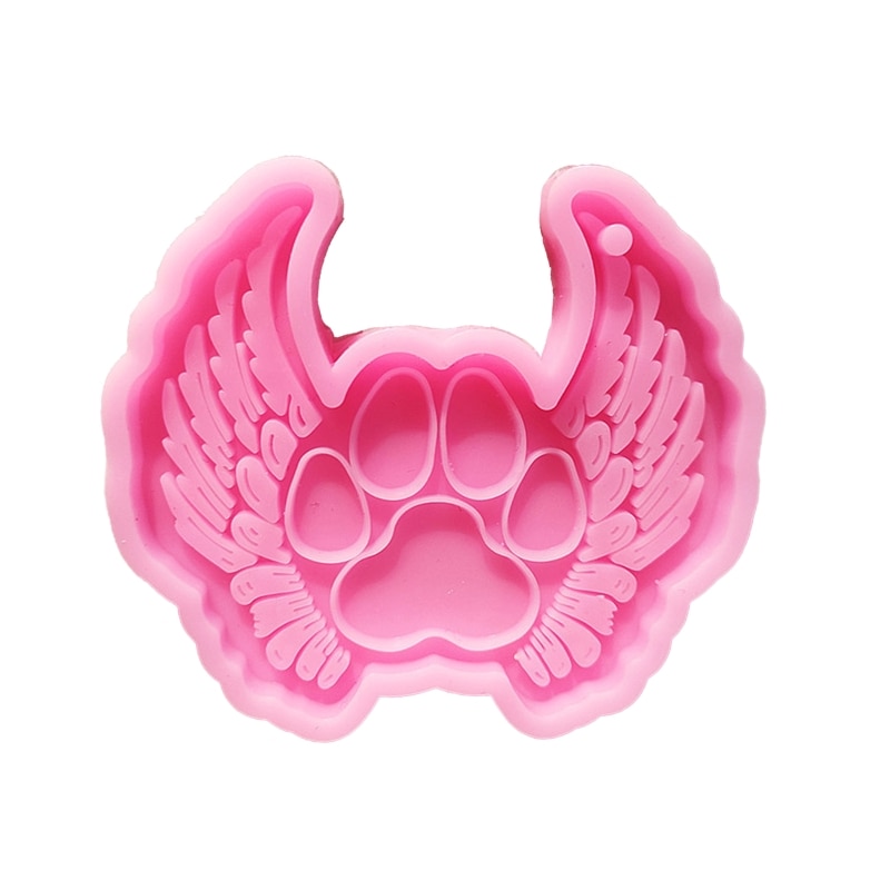 Shiny Glossy Love Angel Wing Mold Silicone Epoxy Resin Mold DIY Keychain Pendant Jewelry for Valentine Gift Craft