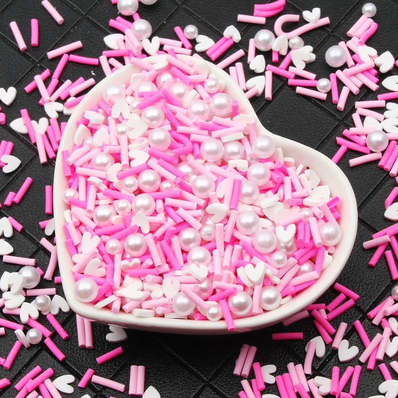 500pcs Mix Soft Clay Heart Polymer Clay Slice Resin Filler for Nail Art Epoxy Mold Decoration DIY Craft Jewelry Making Wholesale