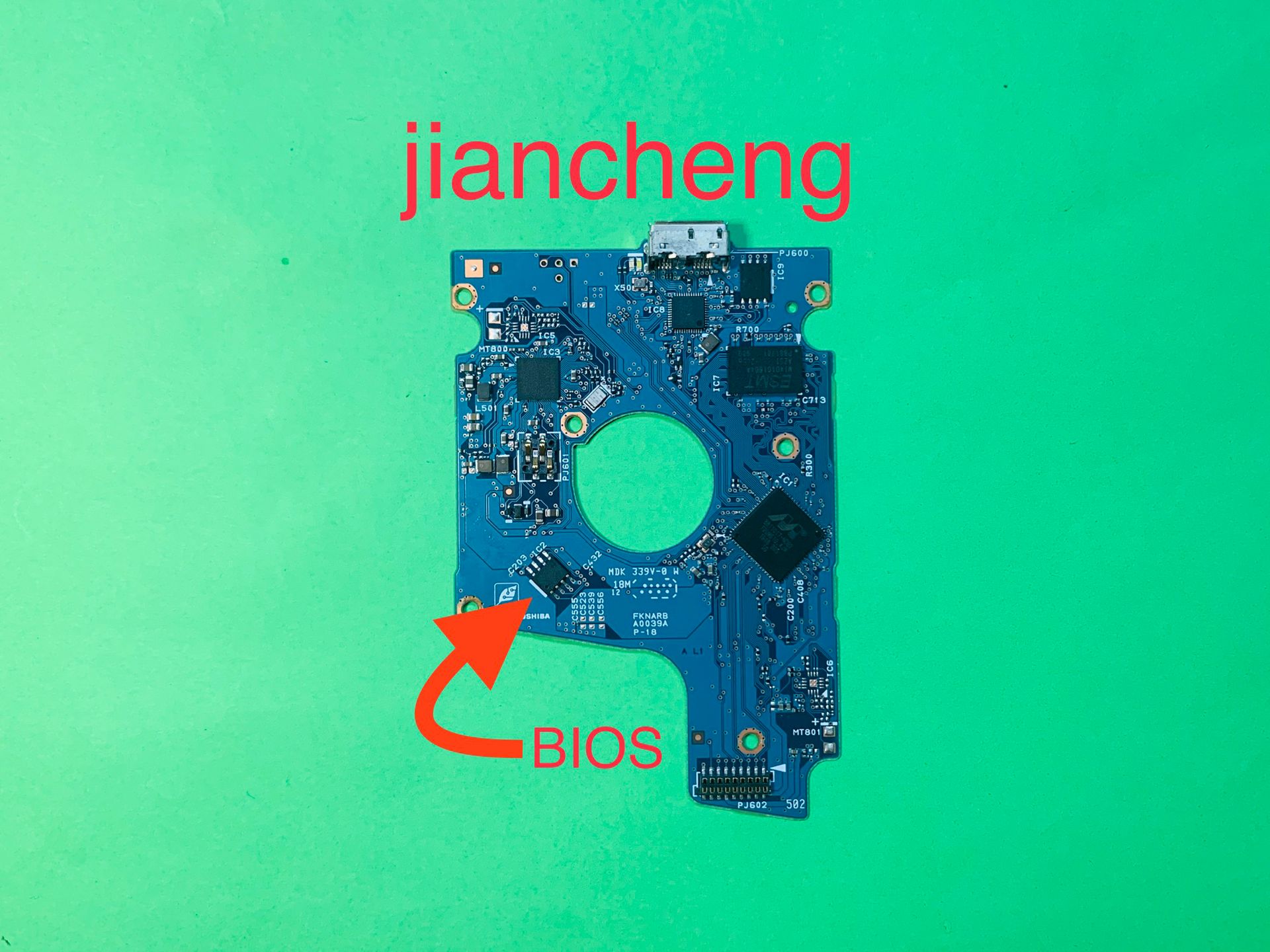 Toshiba PCB mobile hard disk circuit board HHD board No. g0039a