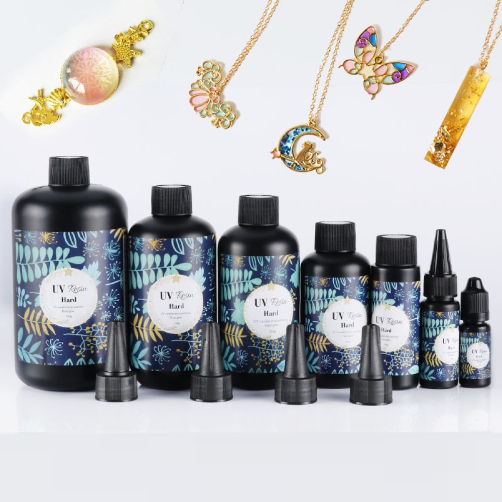 Hard UV Resin Glue Crystal Clear Epoxy Resin UV Glue Solar Cure Sunlight Activated DIY Jewelry Making Tools
