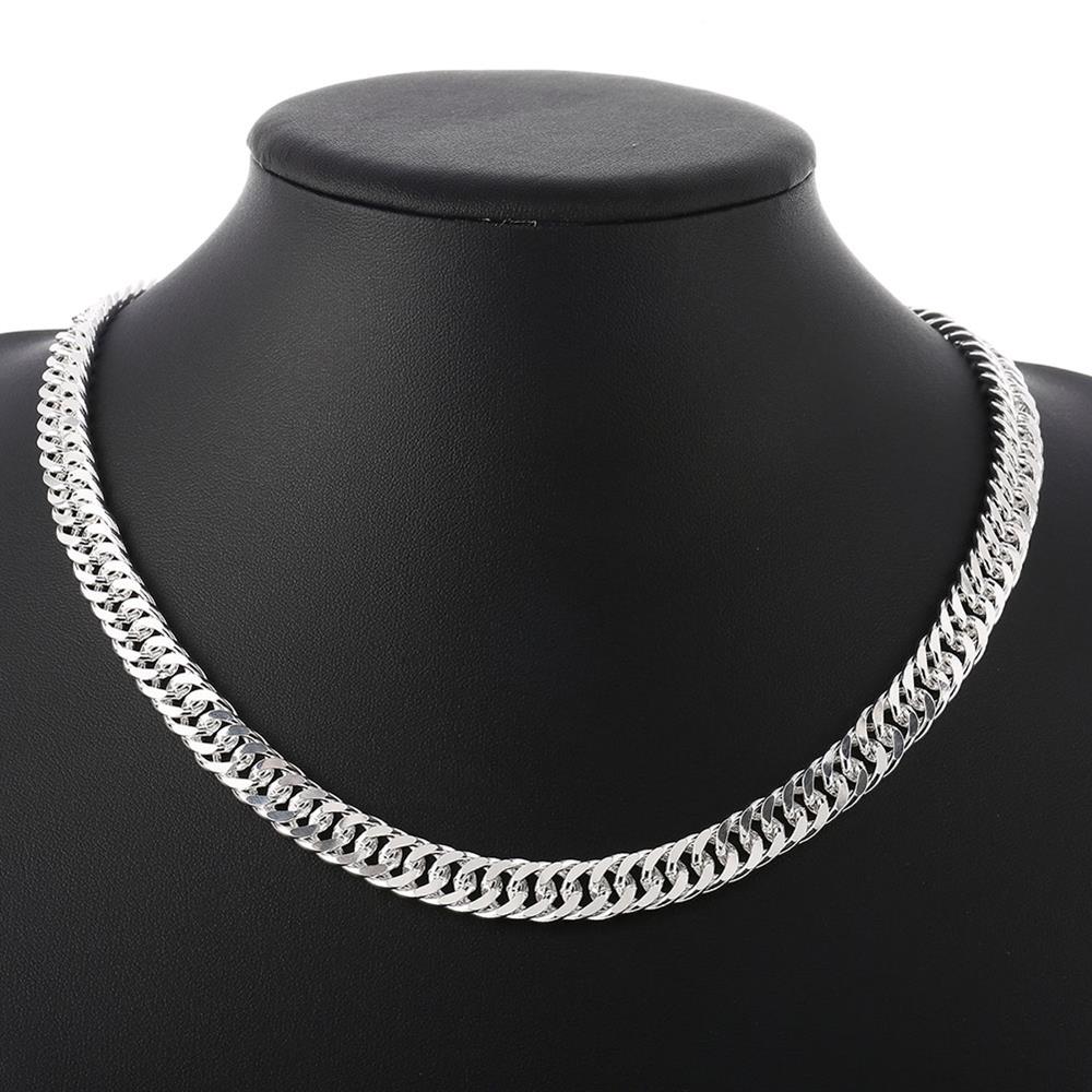 Hot fine Width 6MM chain 925 Sterling Silver Necklaces for Women Men Charm fashion Jewelry wedding Party Holiday gift 50-60cm