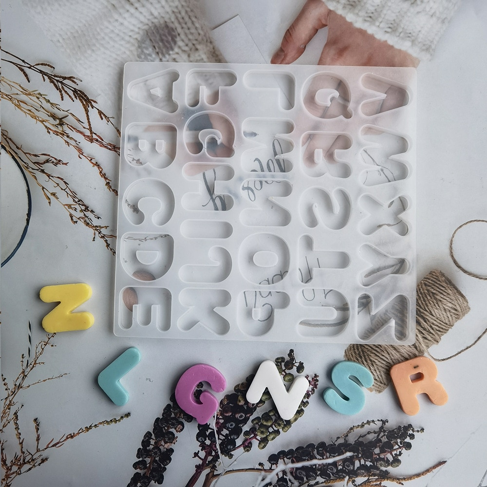 26 English Letter Silicone Molds DIY Chocolate Ice Cube Candy Maker Tray Pan Handmade Decorating Tools Mould Baking Molds