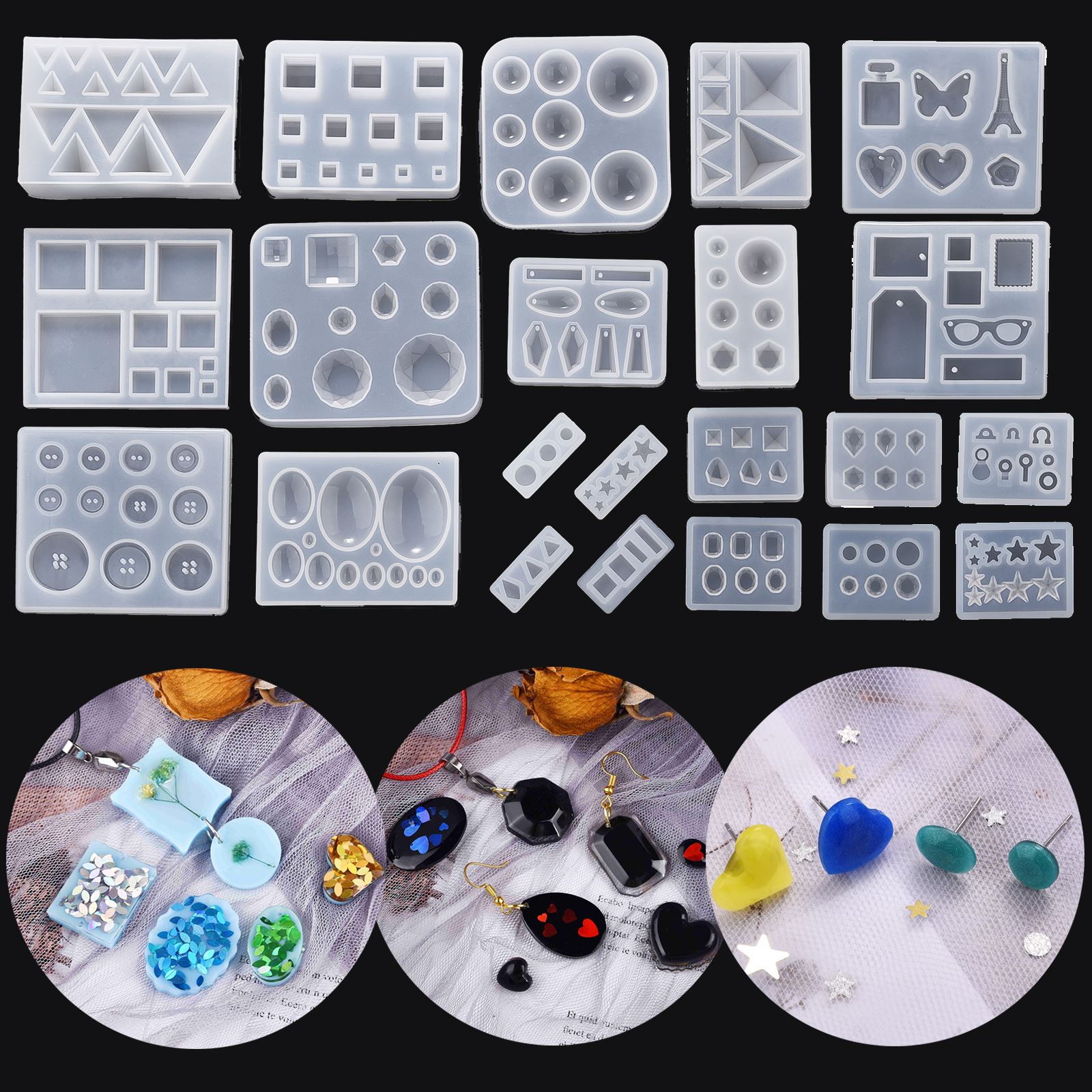 Multi Earrings Pendants Silicone UV Epoxy Resin Moulds Cube Ball Casting Necklace Bracelet For Decorate DIY Jewelry Making Tools
