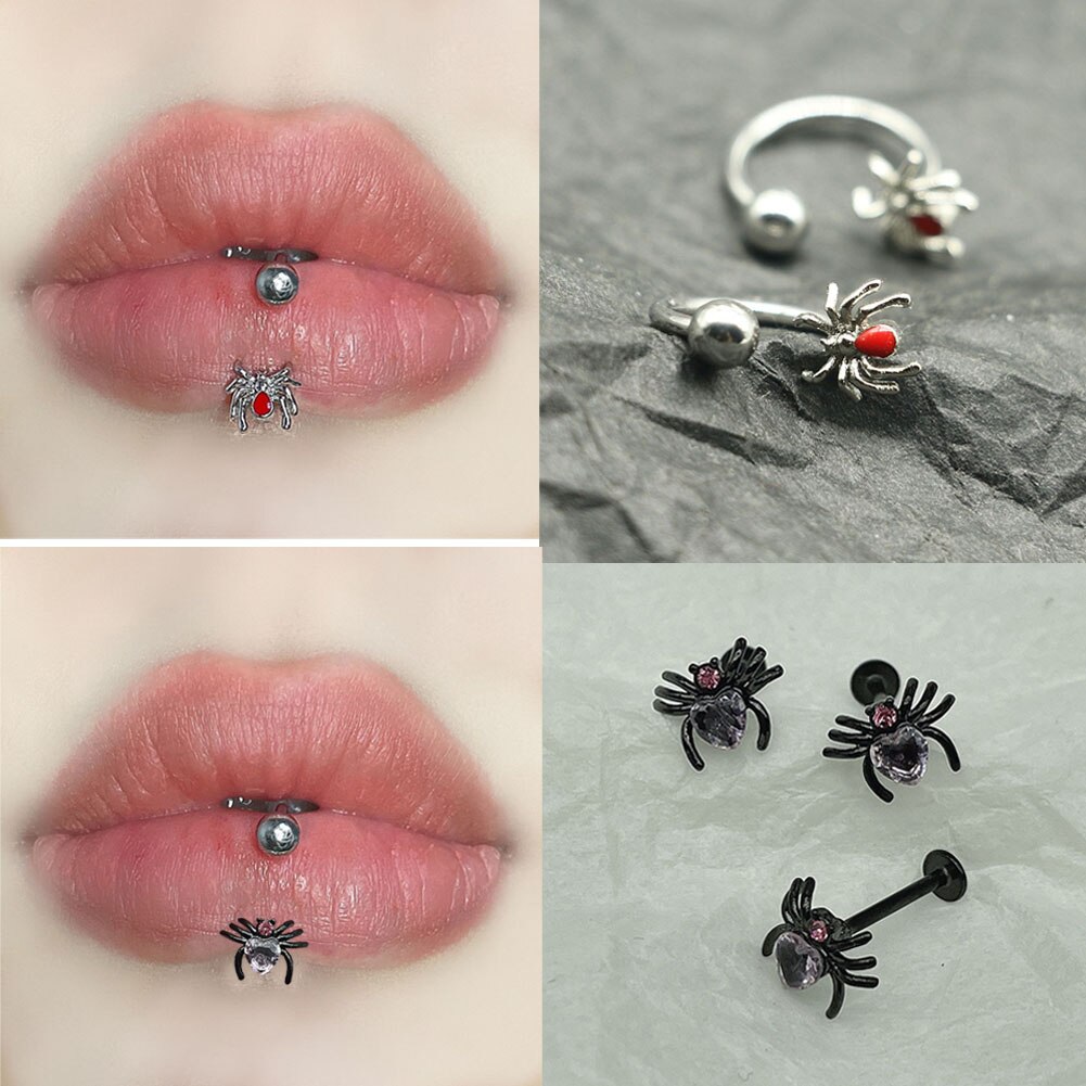 Non-piercing Lip Clip Cuff Body Piercing Jewellery Piecing Lip Stud Ear Bone Nail Horseshoe Ring Spider Labial Ring C Lip Ring