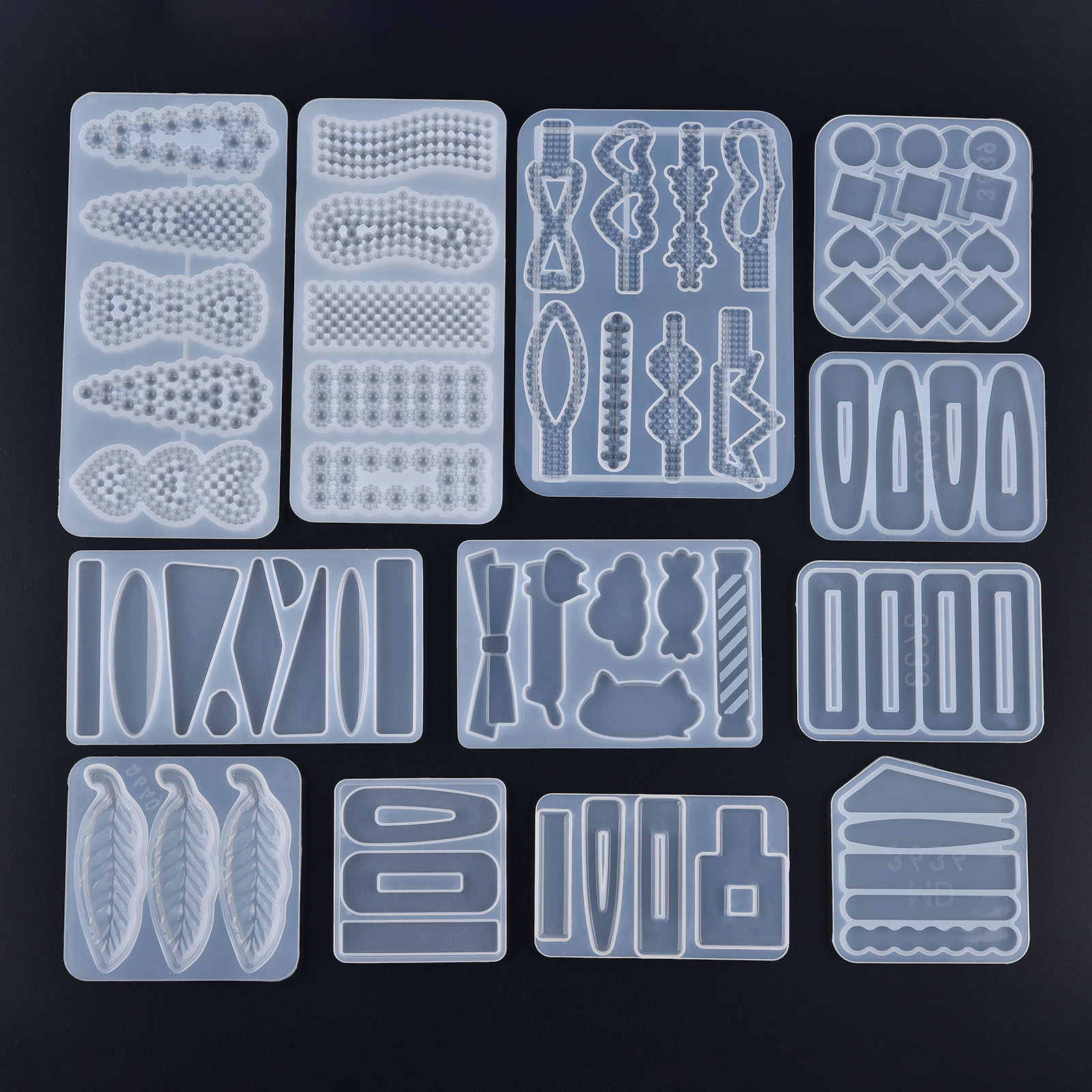Barrettes Silicone Mold Metal Geometric Hair Clips Epoxy Resin Mold For DIY Resin Hairpin Crafts Jewelry Making Accessorires