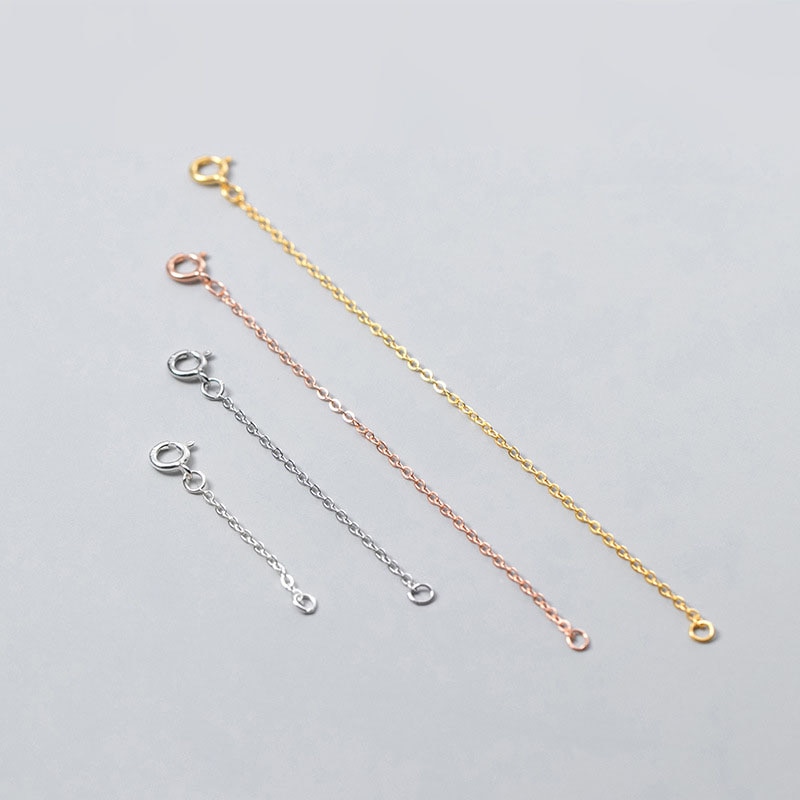 3cm 5cm 8cm 10cm 925 Silver Extension Extended Tail Chains Making Findings Bracelet Necklaces Connectors DIY Jewelry