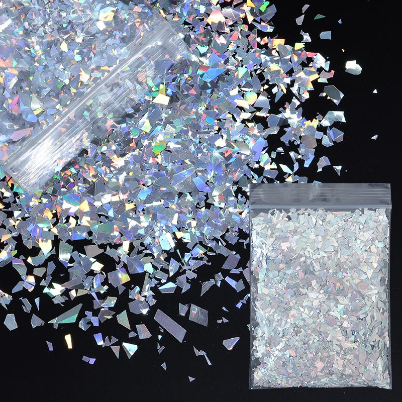 10g Holographic Glitter Irregular Flakes For Epoxy Resin Filler Sparkly Gold Silver Resin Sequins Tumbler Art Moule Resine Epoxy