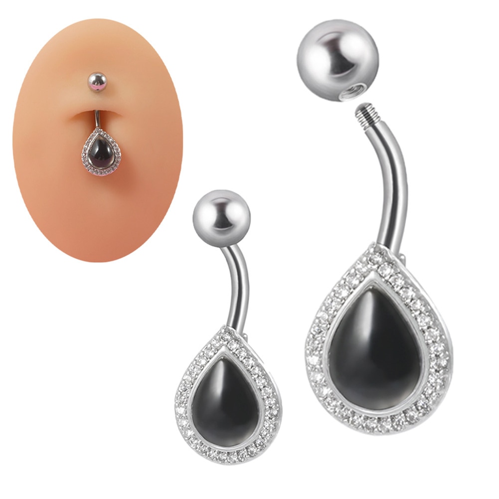 Classic Zircon Belly Button Rings For Women Girls Piercing Navel Ring Bar Drop Dangle Body Belly Navel Fashion Body Jewelry