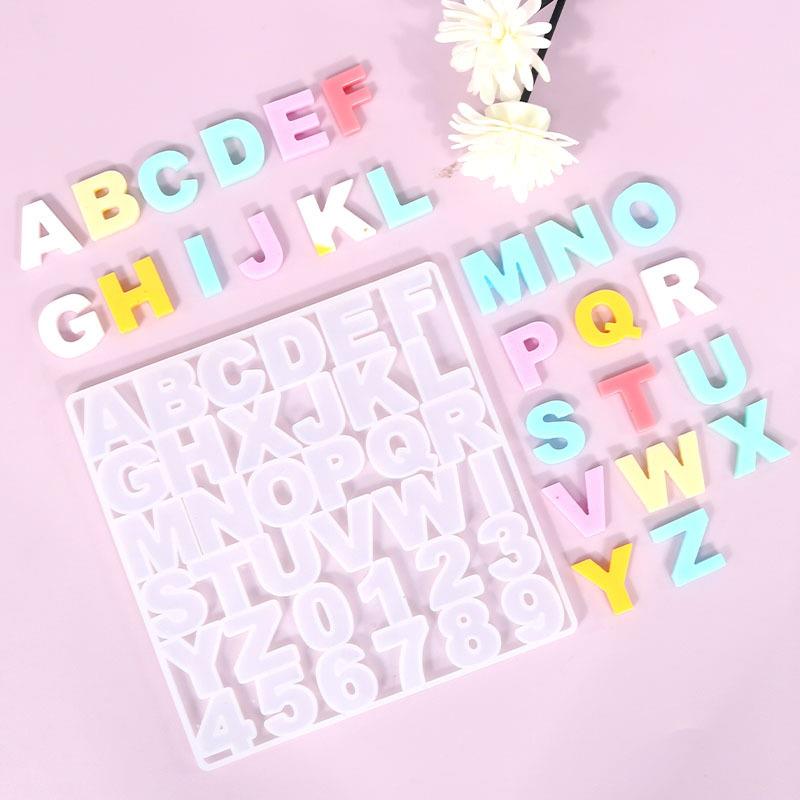 Alphabet Epoxy Resin Silicone Mold Letter Number Mould DIY Keychain Earring Pendant Epoxy Resin Jewelry Crafts Casting Mold