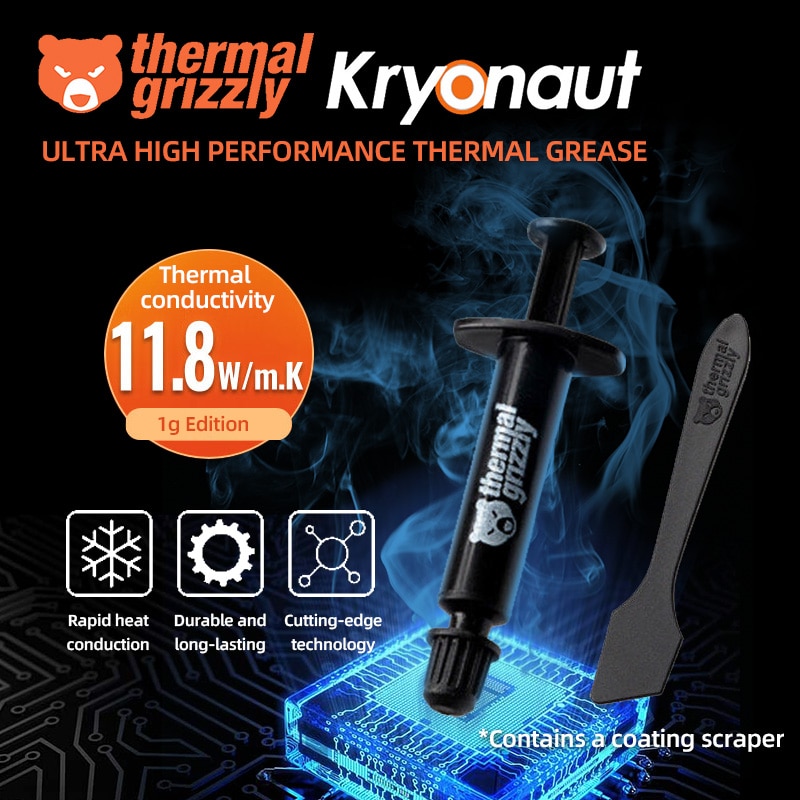 Thermal Paste Grease Thermal Grizzly Kryonaut Extreme KE 1g/5.5g/11g/37g for CPU/GPU Cooler Large Capacity Compound Cooling