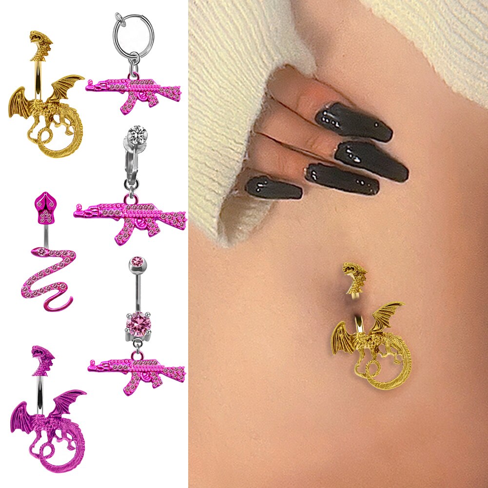 Belly Navel Rings Belly Navel Drop Dangle Body Belly Piercing Beach Jewelry Button Rings Body Piercing Butterfly Multi-color