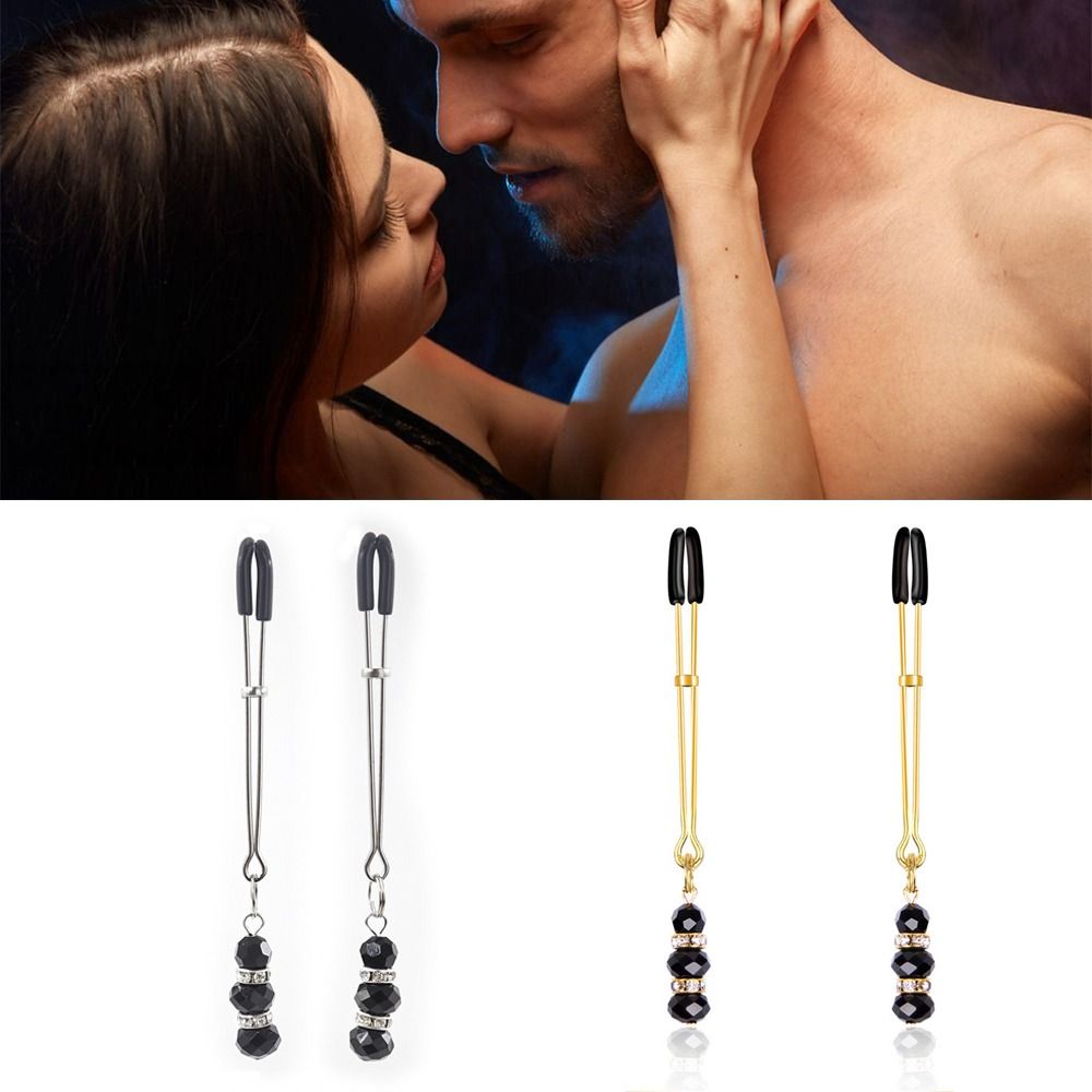 Women Sexy Faux Nipple Body Jewelry Non Piercing Nipple Clamps Clips Non-Piercing Fake Nipple Rings with Body Chains