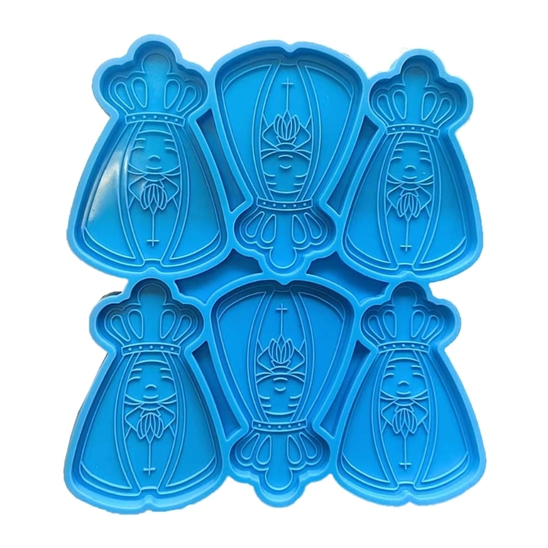 652F 6 Holes Silicone Epoxy Molds King Shaped DIY Craft Moulds Home Table Decorations
