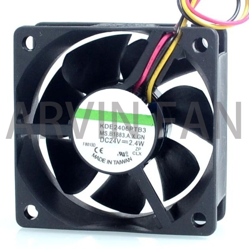 Original KDE2406PTB3 6CM 6*6 60*60*25MM 6025 24V 2.4W Axial Cooling Cooler