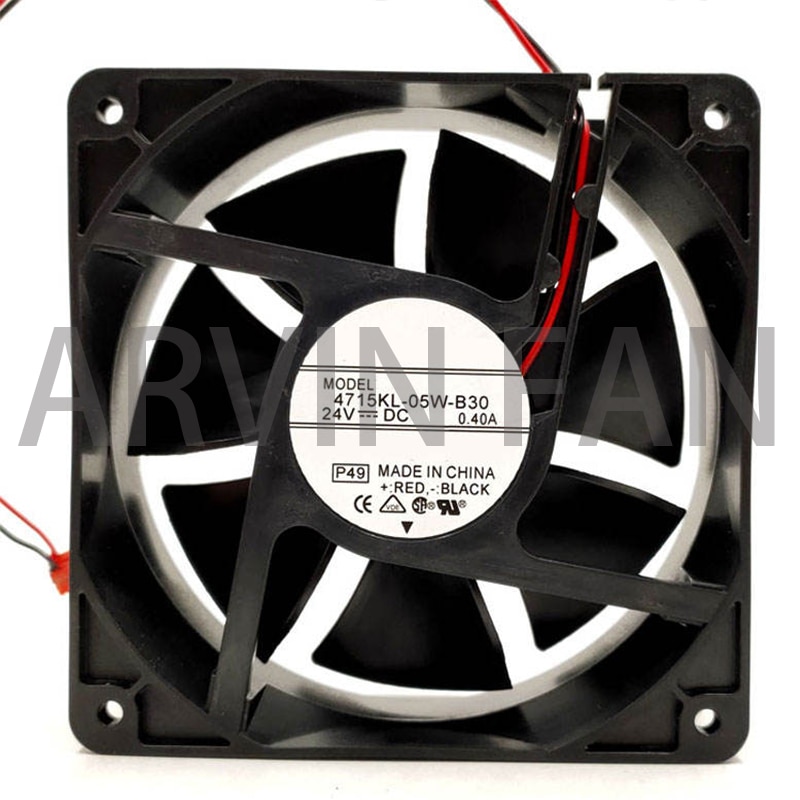 Original 4715KL-05W-B30 120mm 12cm 12038 24V 0.40A 9.6W Server Inverter Computer Axial Cooling Fans