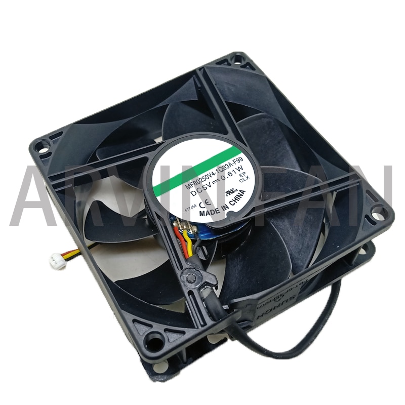 5V 80mm 8cm Cooling Fan MF80250V4-1Q03A-F99 8cm 8025 5V 0.61W Mute Fan Incubator Router Fan