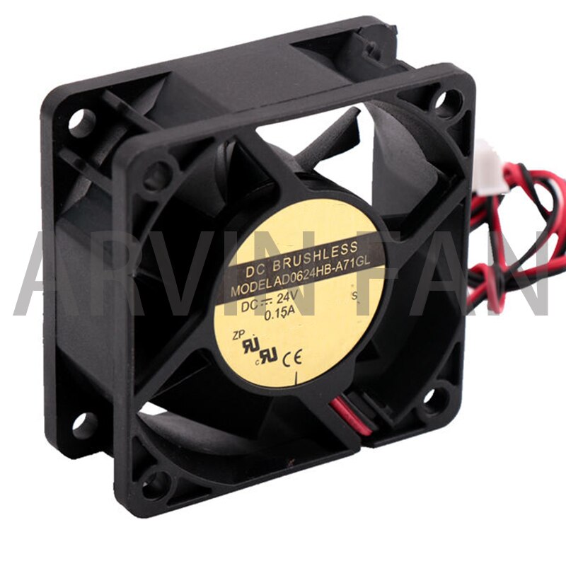 Original AD0624HB-A71GL 6025 6cm 60mm 24V 0.15A 2Wire Brushless Axial Server Inverter Cooling Fan