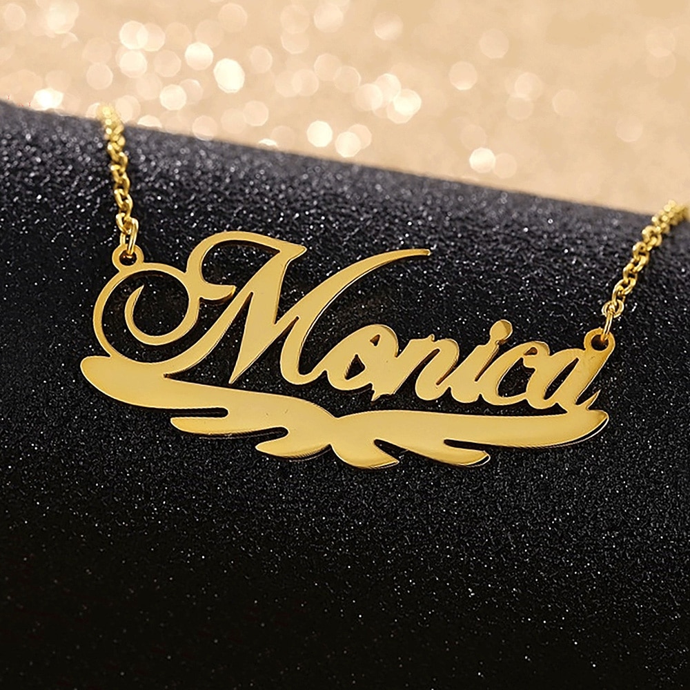 Personalised Custom Name Necklace Stainless Steel Wing Style Necklace for Women Men Birthday Jewelry Gift Free Shipping Items