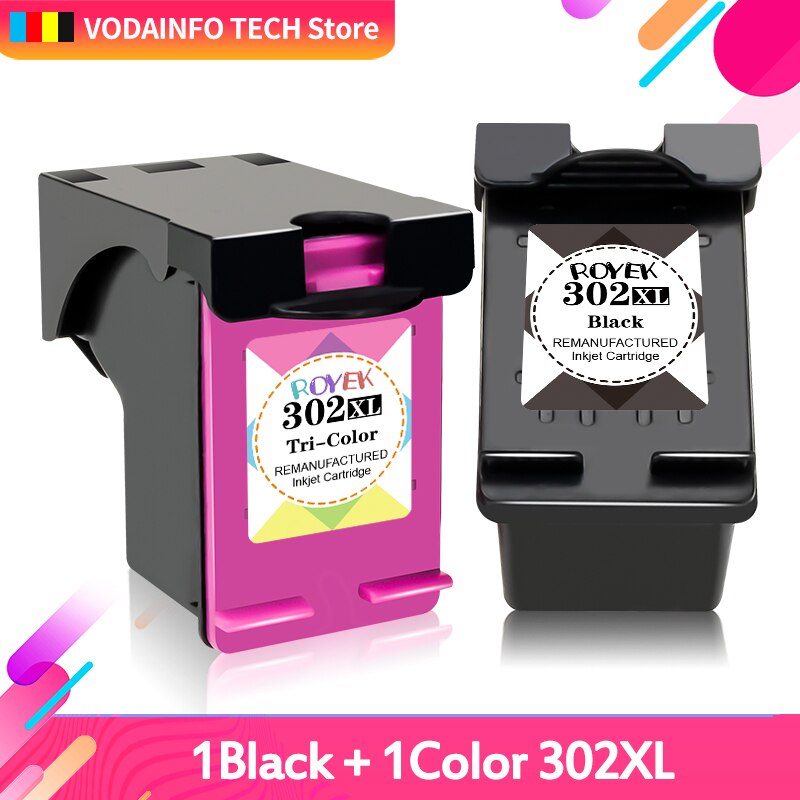 Royek Replacement For HP 302 XL hp302 302XL ink cartridge for HP DeskJet 1110 2130 NS45 for HP Officejet 3630
