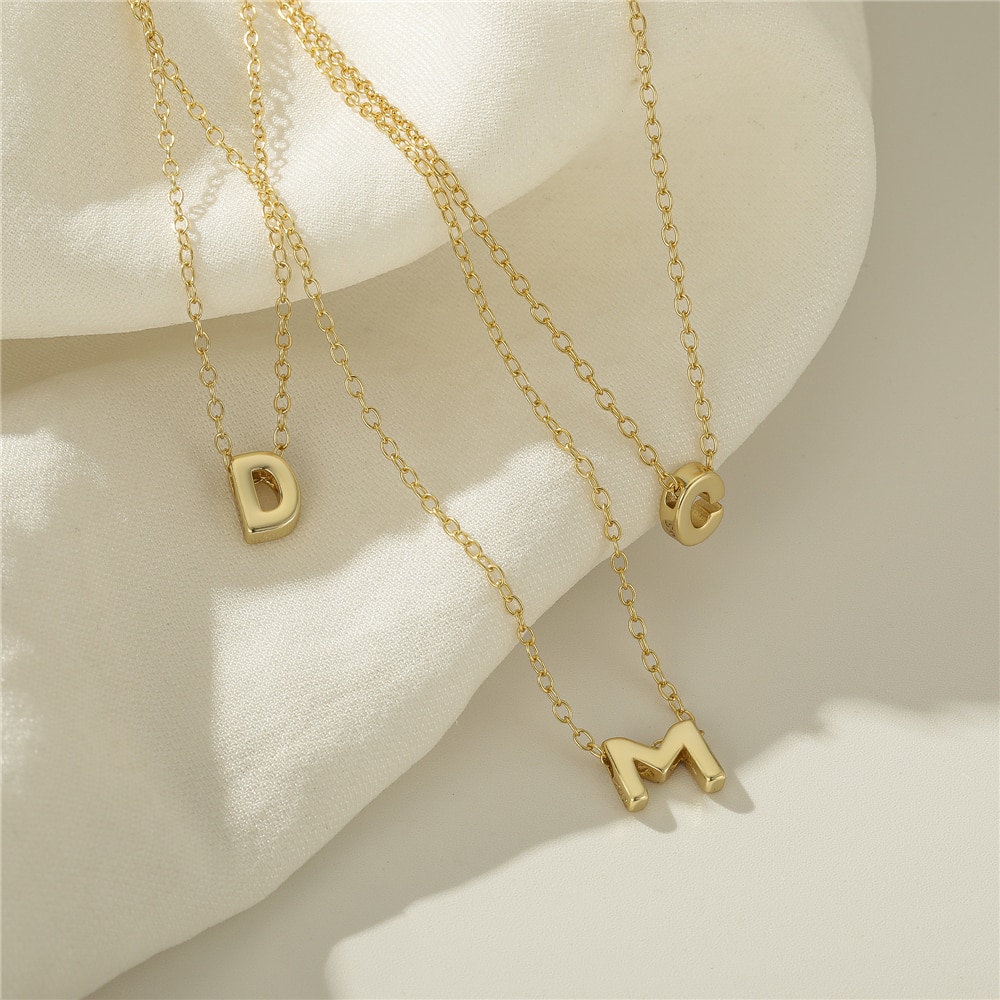 CANNER A-Z 26 Letters Necklace 925 Sterling Silver Necklace For Women 2022 Gold 18k Jewelry Chain Choker Necklace Collares Gifts